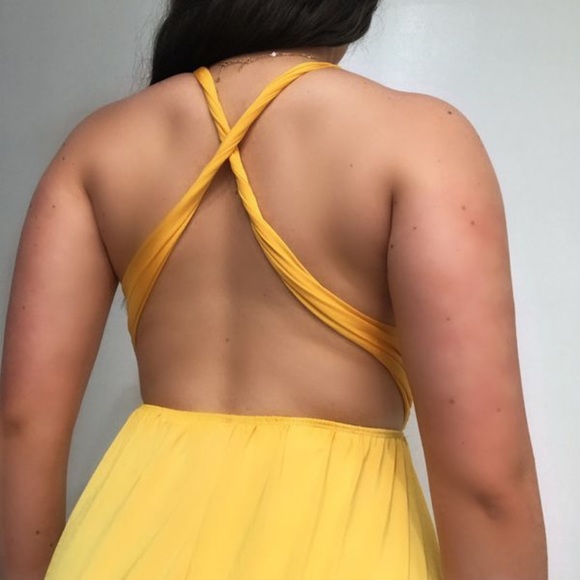 Yellow maxi backless beach dress - Picture 2 of 2